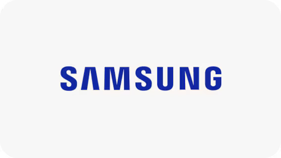 Logotipo de Samsung Electronics: Pantallas profesionales, señalización digital, monitores corporativos y soluciones de publicidad visual.