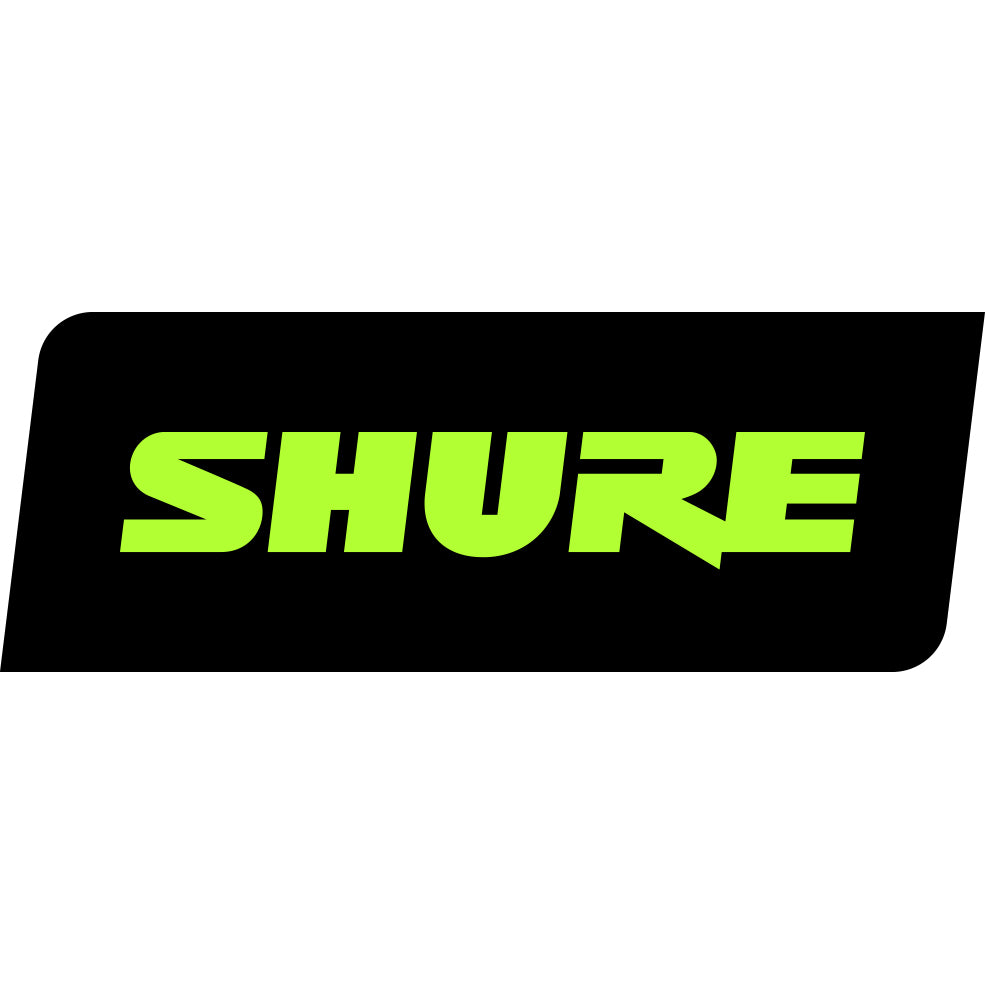 "Logo oficial de Shure - Micrófonos profesionales y soluciones de audio corporativo MXA."