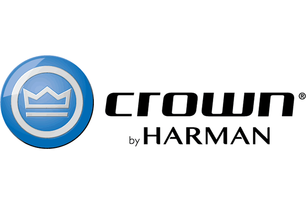Logo de Crown Audio con amplificador de alta potencia para refuerzo de sonido profesional en Smart House Store.