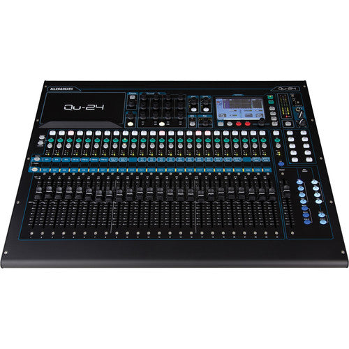 ALLEN & HEATH QU-24 Mezclador digital de 30 entradas y 24 salidas, Pantalla táctil de 5", 25 faders motorizados, Procesador ARM de 5 núcleos, iLive FX integrado, Grabar audio en Mac o disco duro USB, Aplicación para iPad para mezclas inalámbricas