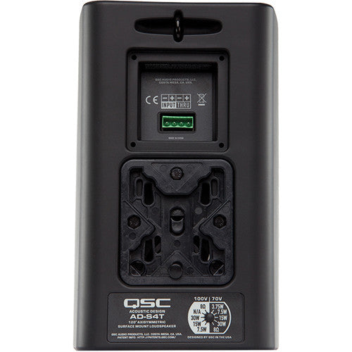 QSC AD-S4T AcousticDesign Series 4.5" 2 vías 50W Altavoz de montaje en superficie (par, negro)