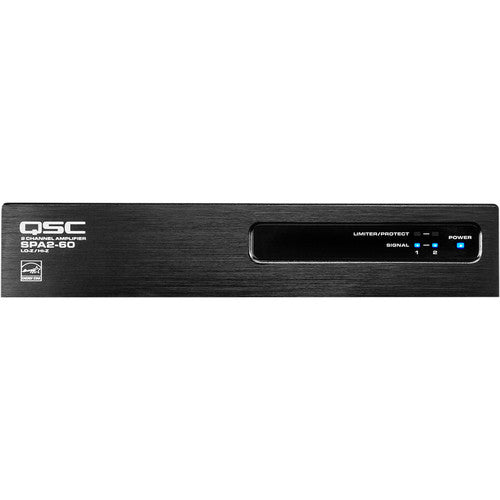 QSC SPA2-60 Amplificador de potencia de 2 canales (60W), Topología de clase D, 4 y 8 Ohmios + 70/100V