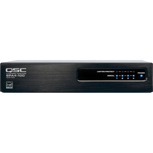 QSC SPA4-100 Amplificador de potencia de 4 canales (100W) Clase D, Operación de 4 y 8 Ohmios + 70/100V