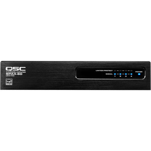 QSC SPA4-60 Amplificador de potencia de 4 canales (60W), clase D,  Operación de 4 y 8 Ohmios + 70/100V