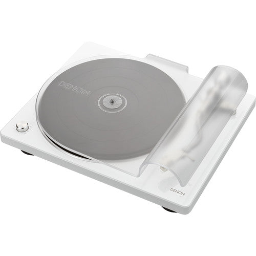 DENON DP400-WHT Tornamesa  Hi-Fi con sensor automático de velocidad,Brazo curvo rediseñado con elevación automática y parada de reproducción para una reproducción precisa de vinilos, Reproduce discos de 33 1/3, 45 y 78 rpm