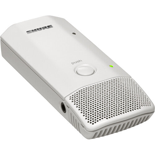 SHURE MXW6XW/C Transmisor de superficie cardioide, Micrófono plano de superficie transmisor inalámbrico, con cápsula cardioide, autonomia de hasta 17 horas con bateria SB906 incluida. BLANCO