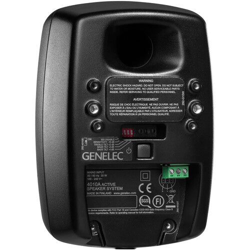 GENELEC 4010A Altavoz para Instalación, Un sonido excepcional con dimensiones compactas.,  SPL  96 dB, Potencia del amplificador  25 W Bass (Class D) + 25 W Treble (Class D)