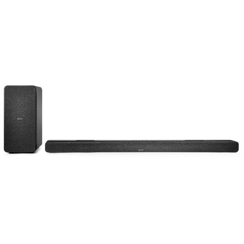 DENON DHT-S517 Barra de sonido de cine en casa Denon. HDMI con eARC, Bluetooth, Decodificación Dolby Atmos, Con Subwoofer inalámbrico