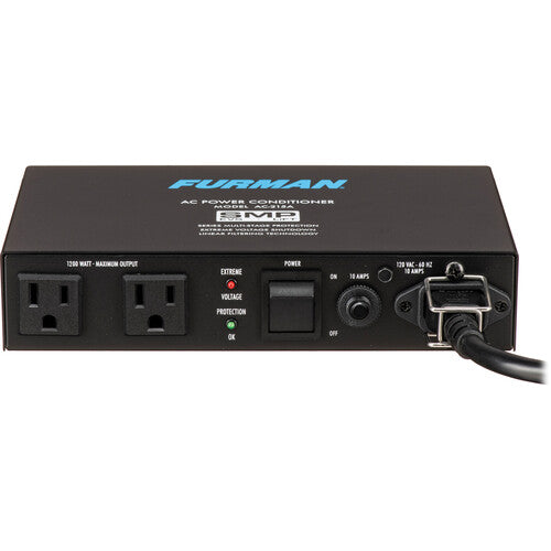 Furman AC-215A Acondicionador de energía compacto 10A tecnología SMP+ de élite. Ofrece protección avanzada (sin sacrificar componentes), filtrado LiFT (ruido) y apagado EVS para voltaje extremo. Ideal para TVs/monitores y audio/video en espacios reducidos