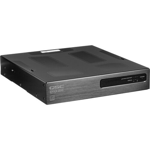 QSC SPA2-200 Amplificador de potencia de 2 canales (200W), clase D, Operación de 4 y 8 Ohmios + 70/100V, Incluye orejas para rack + soportes de montaje