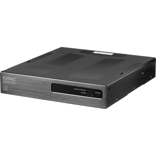 QSC SPA2-200 Amplificador de potencia de 2 canales (200W), clase D, Operación de 4 y 8 Ohmios + 70/100V, Incluye orejas para rack + soportes de montaje
