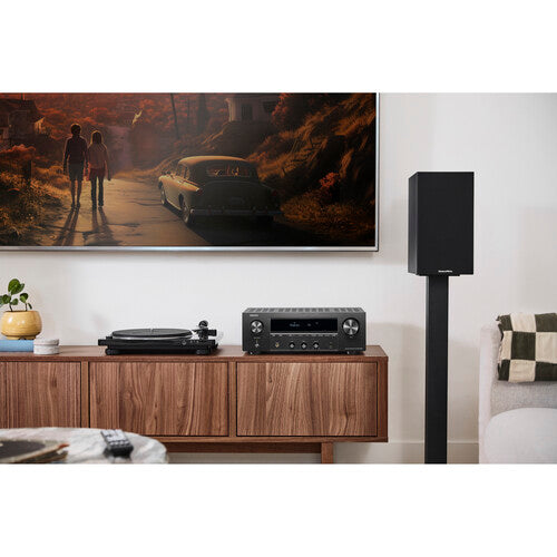 DENON DRA-900H Receptor AV 2 canales 100W/Canal, Resolución 8K60 Paso directo de 4K120, escalado ascendente de 8K, 6 entradas HDMI/1 salida HDMI Transmisión en directo con HEOS Conectividad Wi-Fi y Bluetooth, Control de voz de Alexa, Google y Josh.ai