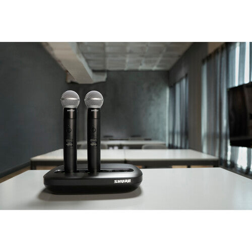 SHURE MXW2X/SM58 Transmisor de micrófono de mano inalámbrico, con cápsula SM58 (1,9 GHz)  con autonomia de hasta 25 horas con batería SB908 incluida. Compatible con los sistemas Microflex Wireless neXt.
