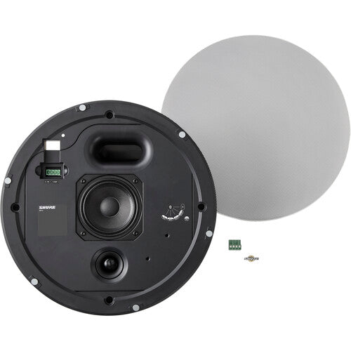 SHURE MXP-5W Altavoz pasivo de montaje en techo, baja profundidad,  Los altavoces Microflex están diseñados para conferencias, al combinarse con micrófonos, DSP y amplificadores del ecosistema Microflex, ofrecen un sonido envolvente COLOR BLANCO
