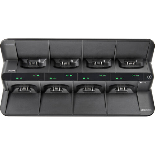 SHURE MXWNDX8G Estación de carga en red de 8 bahías para transmisores de superficie y de cuello de ganso MXW neXt