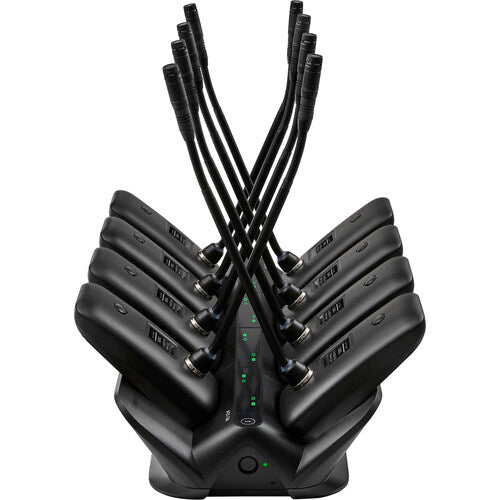 SHURE MXWNDX8G Estación de carga en red de 8 bahías para transmisores de superficie y de cuello de ganso MXW neXt