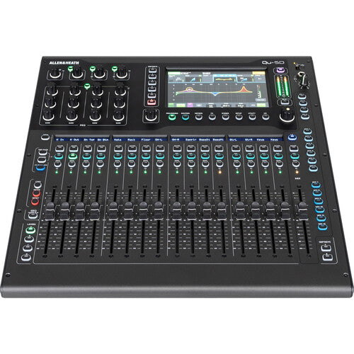 ALLEN & HEATH Qu-5D Mezclador digital de 36 canales y 12 buses con 16+1 faders motorizados, Interfaz Dante de 16x16, Pantalla táctil capacitiva de 7"  Interfaz de audio USB 32x32, Salida AES, 12 salidas XLR