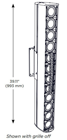 BIAMP ENT212B Altavoz de columna ENTASYS 200, 2 vías, 12 controladores LF. 325 W continuos, 1300 W pico 8 Ω, 70/100 V color negro 1 Pieza
