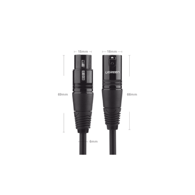 Cable para Micrófono XLR Tipo Canon Macho a Hembra | 5 Metros Plug & Play | Anti interferencias | Triple Blindaje | Alta Calidad | Color Negro