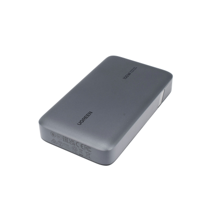 Power Bank de 20000mAh | 3 Salidas 100W Max. | USB-A + 2 USB-C | PD 3.0 | QC3.0 | FCP | SCP | Pantalla Inteligente | Carcasa Ignifuga | Color Gris | Incluye Cable USB de 50cm | Carga tu Laptop de Manera Segura.
