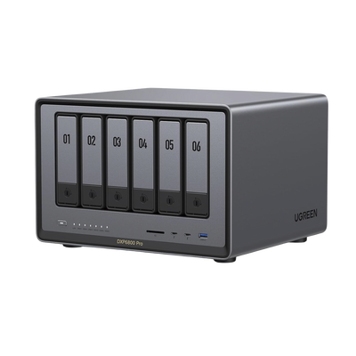 NASync DXP6800 Pro | SO UGOS Pro | Intel® i5 1235u 10-Core™ | 6-Bahias (SATA) Hasta 144TB | 2* M.2 SSD Hasta 16TB | 8GB DDR5 (Exp. a 64GB) | 2 Thunderbolt™4 | 2*10GbE | 1*USB3.2 Gen2 | 2*USB 2.0 | 2*USB 3.2Gen2 | HDMI 2.1 8K | SD 4.0