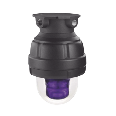 Luz estroboscópica a prueba de explosiones UL y cUL para Clase I, División 1, Grupo C y D; Clase I, División 2, Grupos A y B; Clase II, División 1, Grupos E, F y G; Clase III , 24 Vcd, color Magenta, montaje no incluido