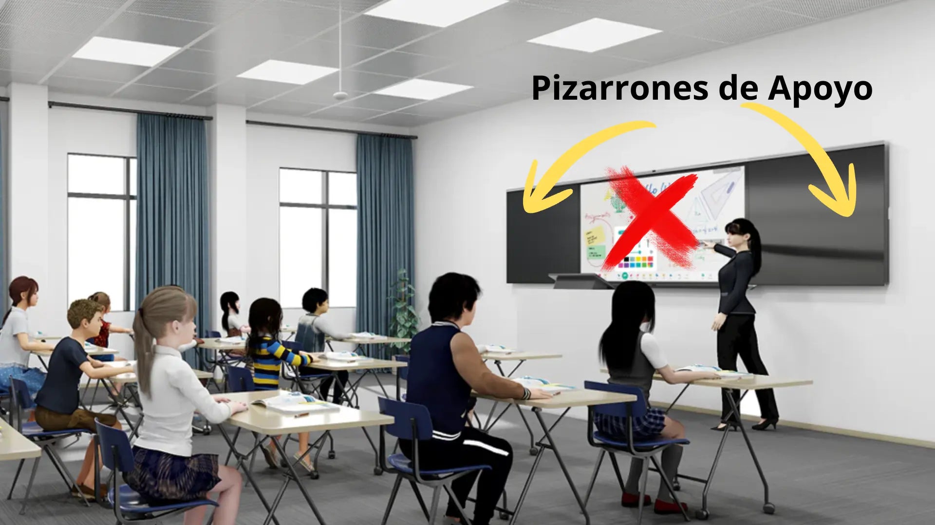 MAXHUB Pizarrones Laterales (Black B86AB / White B86AW) para Pantalla Interactiva Serie Educativa B8620