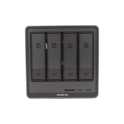 NAS UGREEN NASync DXP4800 Plus / Procesador Intel Pentium Gold 8505 5 Núcleos / 4 Bahías SATA + 2 M.2 NVMe PCIe 4.0 / 8GB DDR5 Expandible a 64GB / 10GbE + 2.5GbE / USB 3.2 Gen 2 Tipo C / HDMI 4K / Sistema Almacenamiento Conectado Red