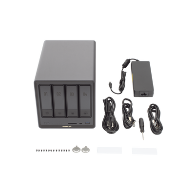 NAS UGREEN NASync DXP4800 Plus / Procesador Intel Pentium Gold 8505 5 Núcleos / 4 Bahías SATA + 2 M.2 NVMe PCIe 4.0 / 8GB DDR5 Expandible a 64GB / 10GbE + 2.5GbE / USB 3.2 Gen 2 Tipo C / HDMI 4K / Sistema Almacenamiento Conectado Red