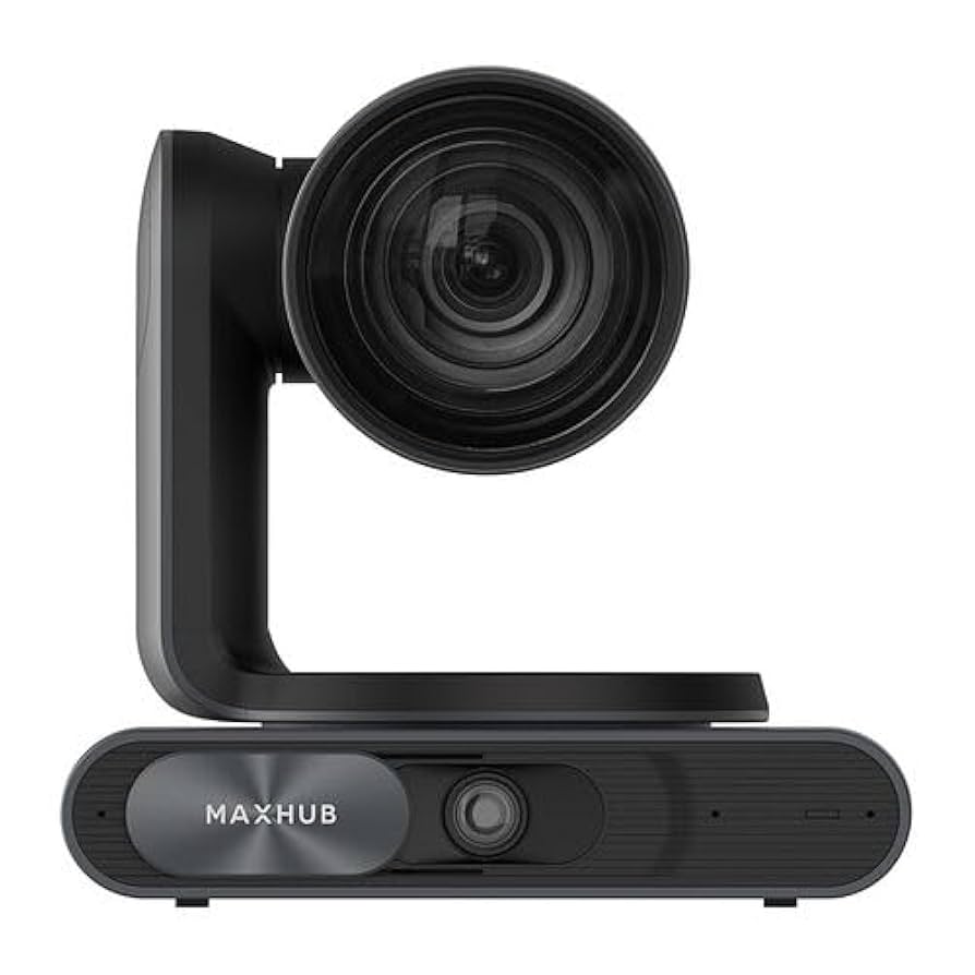 MAXHUB P30 Cámara PTZ Lente dual 4K con IA, dos sensores para una cobertura completa de la sala, Seguimiento de oradores: identifica y rastrea automáticamente. Encuadre automático: ajusta el campo de visión según la cantidad de personas