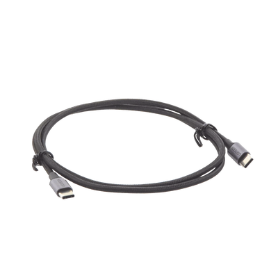 Cable USB-C a USB-C | 1 Metro | Transferencia de datos de 480 Mbps | Carga Rápida de hasta 60W | QC 4.0/3.0/2.0 | PD3.0 | FPC | AFC | Protección Integrada | Caja de Aluminio | Nylon Trenzado | Color Negro.