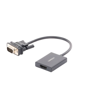 Entrada: VGA Macho / Salida: HDMI Hembra / Resolución de 1080P@60Hz / Puerto Estéreo de 3.5 mm / Plug and Play, Sin Controlador / Longitud del Cable 15 cm. / Incluye Cable de Alimentacion USB / Incluye Cable de Audio de 3.5mm.