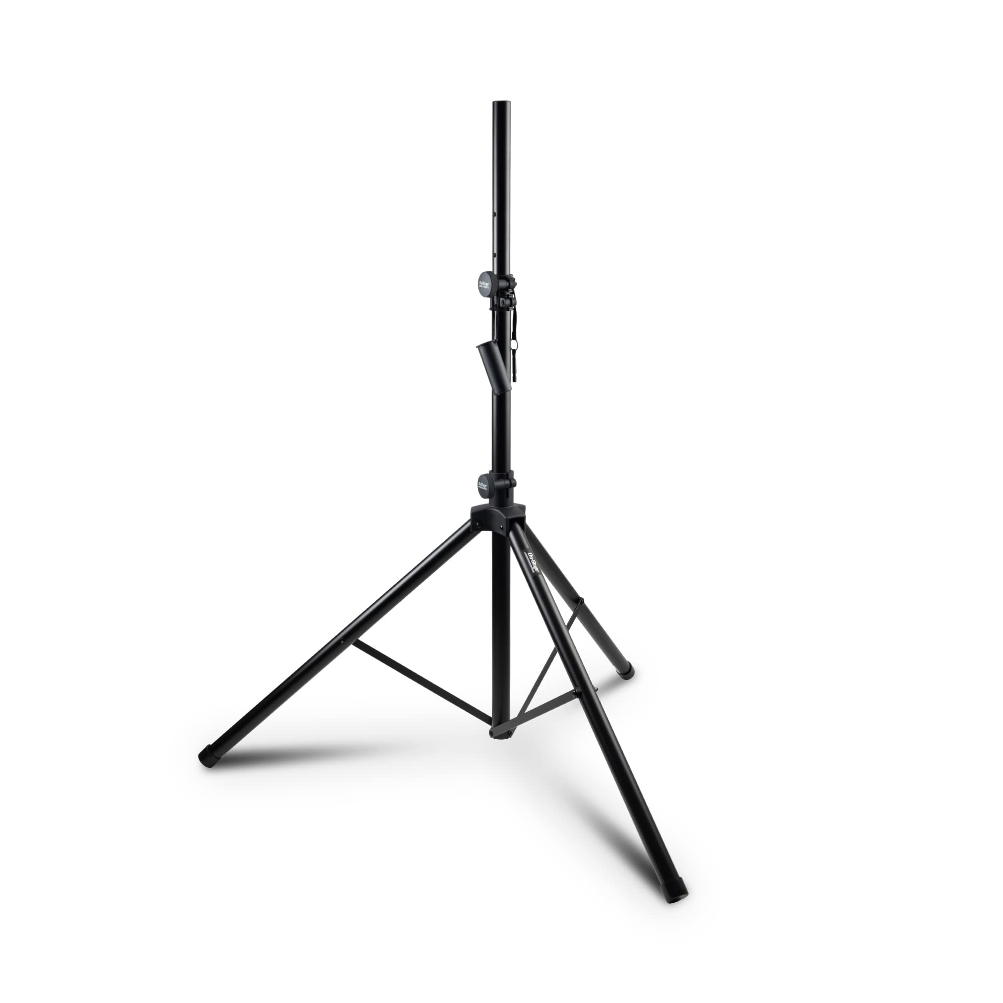 ON STAGE SS7730B Tripie de acero 1 3/8" , El poste y el adaptador para altavoz se pueden adaptar a altavoces con conectores de montaje de 1 3/8" o 1 1/2".  soporta hasta 72.57 kg. Color Negro.