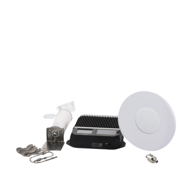 Kit Amplificador de Señal Celular 2G, 3G y 4G / Mejora llamadas convencionales y VoLTE / Amplifica señal de TELCEL, AT&T y MOVISTAR / Cubre hasta 400 m² con una antena y hasta 1600 m² con 4 antenas.