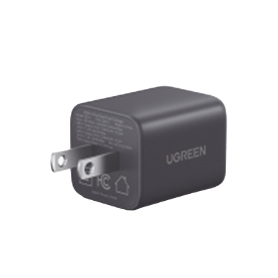 Cargador rápido GaN 1A1C de 20 W y 2 puertos