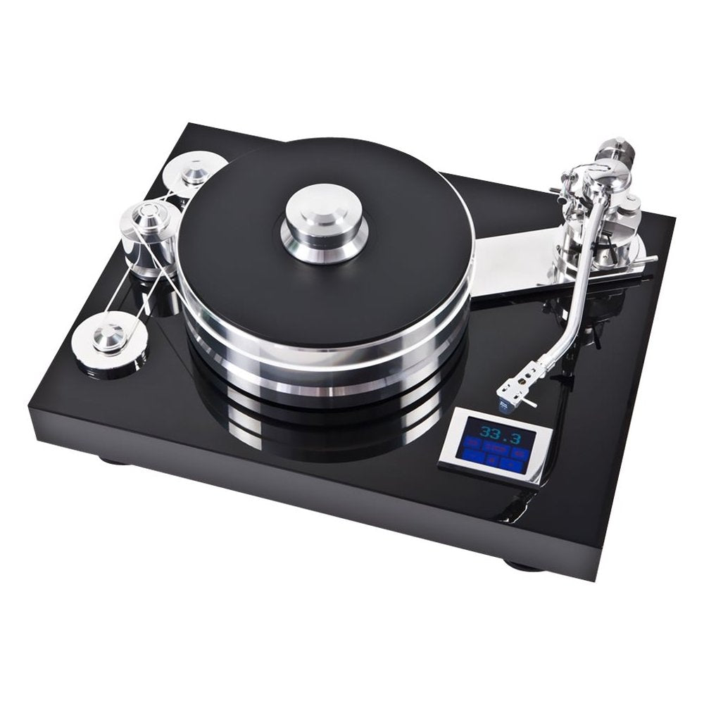 Pro-Ject SIGNATURE 12 Tronamesa de alta gama para "Audiofilos" que celebra los 20 años de Pro-Ject! Superficies metálicas pulidas al alto brillo, Incluye juego completo de herramientas y accesorios de calibración.