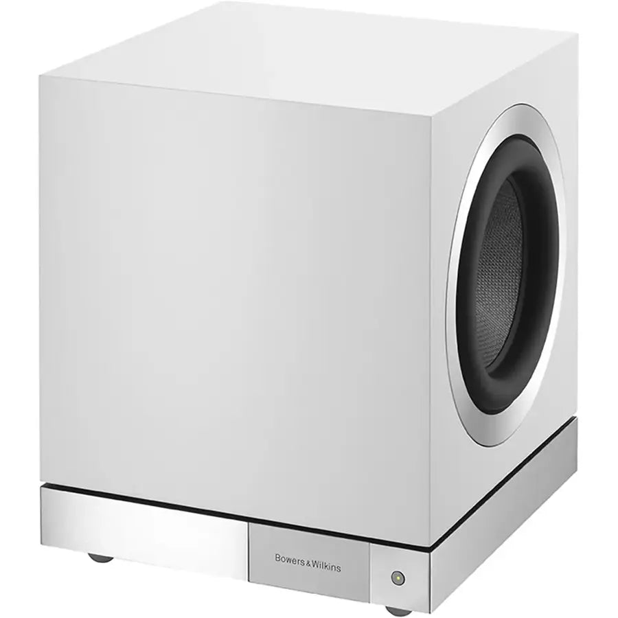 B&W DB3D Subwoofer ofrece graves increíblemente potentes y controlados gracias a sus dos controladores Aerofoil™ de 8 pulgadas, su amplificador y su procesamiento de señal digital. Blanco Satinado