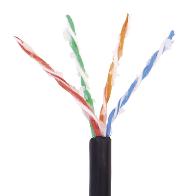 Bobina de 1000 ft ( 305 m ) Cat5e con gel para exterior, color Negro, para aplicaciones en sistemas de redes de datos y cableado estructurado.Uso intemperie.