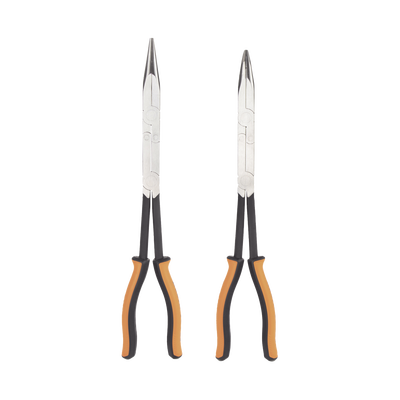 Juego de 2 Pinzas de Punta Doblada y Punta de Aguja de Gran Alcance 33 cm
