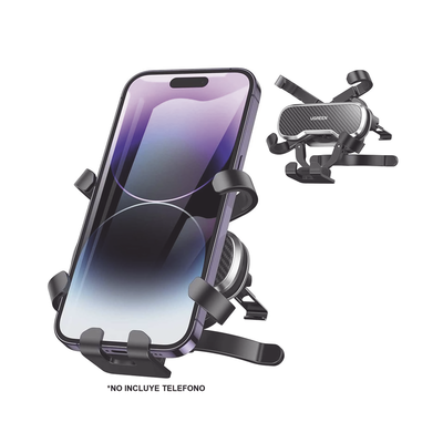 Soporte de Automóvil para Rendija de Ventilación | Tecnología Gravity | Rotación de 360° | Suspensión por Gancho | Pinzas de Goma | Compatible con Rejilla de Ventilación Horizontal y Vertical.