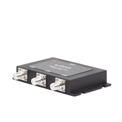 Divisor de potencia de 3 vías para la distribución de señal a tres antenas de servicio | 4.8 dB de pérdida por puerto | Conectores F hembra