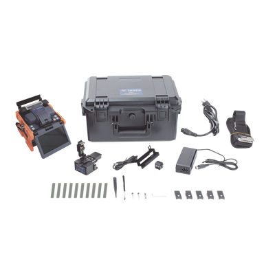 Fusionadora de Fibra Óptica de Alineación Activa por Revestimiento con 4 Motores con Perdida Típica (SM); 0.02 dB (MM); 0.04 dB) con Pantalla Touch / Capacitación básica virtual gratuita