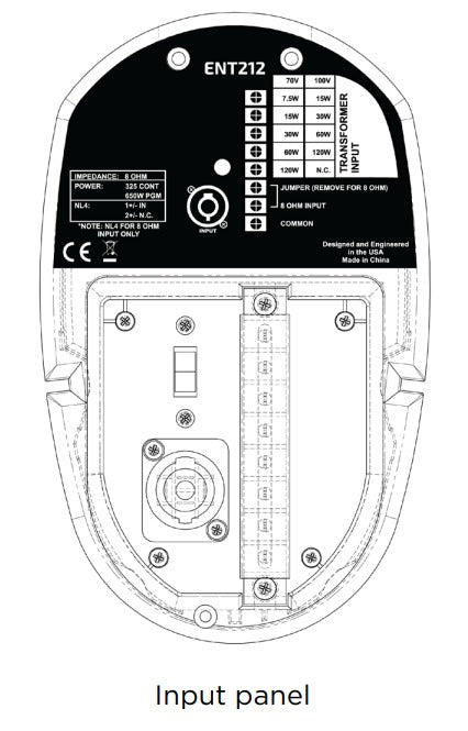 BIAMP ENT212B Altavoz de columna ENTASYS 200, 2 vías, 12 controladores LF. 325 W continuos, 1300 W pico 8 Ω, 70/100 V color negro 1 Pieza