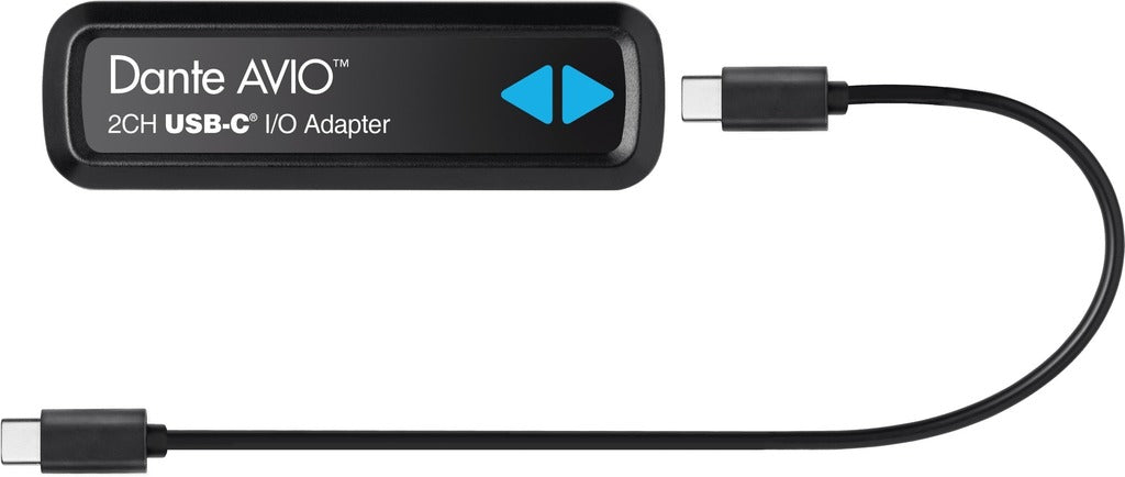 DANTE AVIO ADP-USBC-AU-2X2 Adaptador para red de audio Dante, Alimentado a través de PoE o USB, Audio bidireccional 2x2, Conecta la computadora a la red Dante, Audio Dante sobre IP, AES67 RTP, Compatible con Mac y Windows,