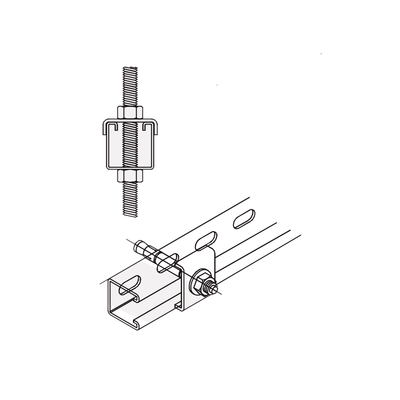 Tope Unicanal "U" para Tornillo de 3/8" ( 9.5 mm ).