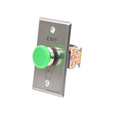 Botón Tipo Hongo Color Verde / NO, NC, COM / Uso Rudo