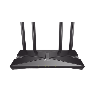 Router WiFi 6 doble banda AX 1800 Mbps / MU-MIMO y OFDMA / 1 Puerto WAN 10/100/1000 Mbps / 4 Puertos LAN 10/100/1000 Mbps / 4 Potentes Antenas / Compatible con EasyMESH