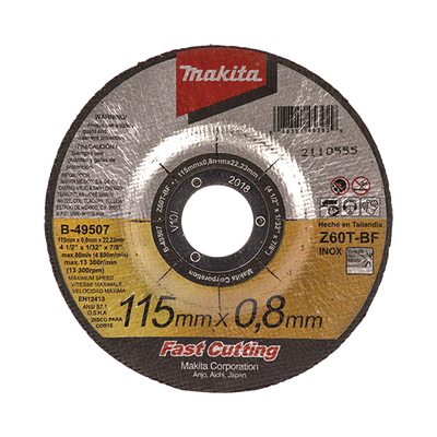 Disco 4 1/2"/ Inox y Acero / Corte Rápido