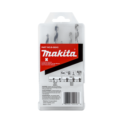 Juego de 5 Pzas. de Broca SDS-PLUS para Madera y Metal