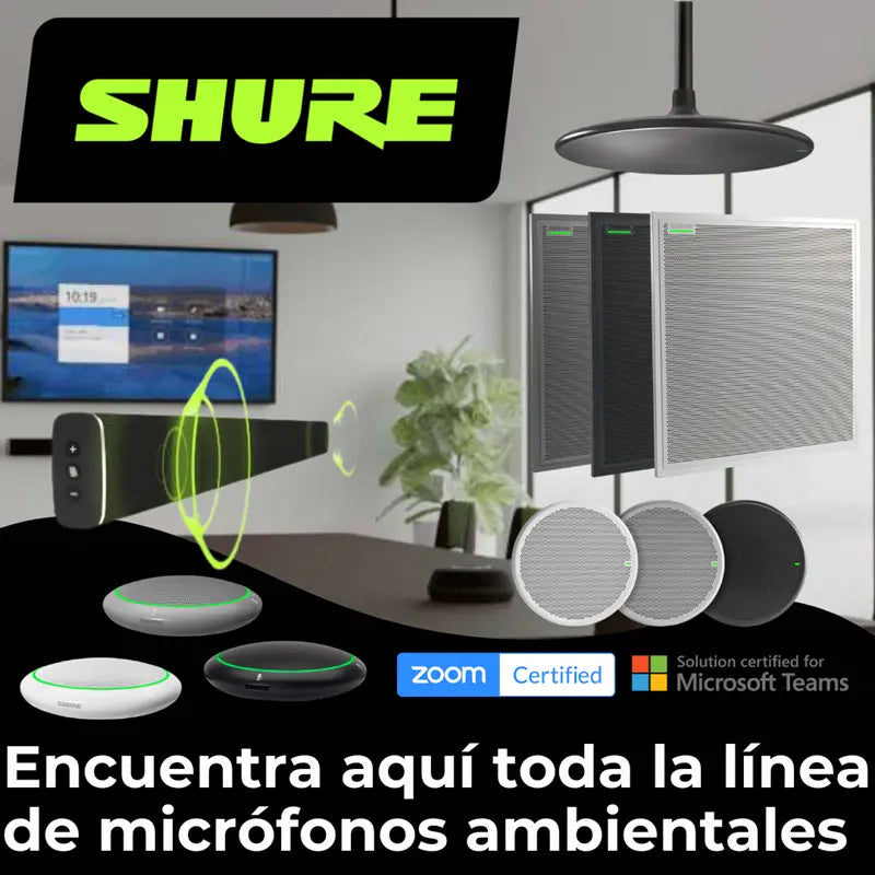 Micrófono ambiental Shure de alta sensibilidad para salas de juntas y conferencias profesionales - Store Smart House